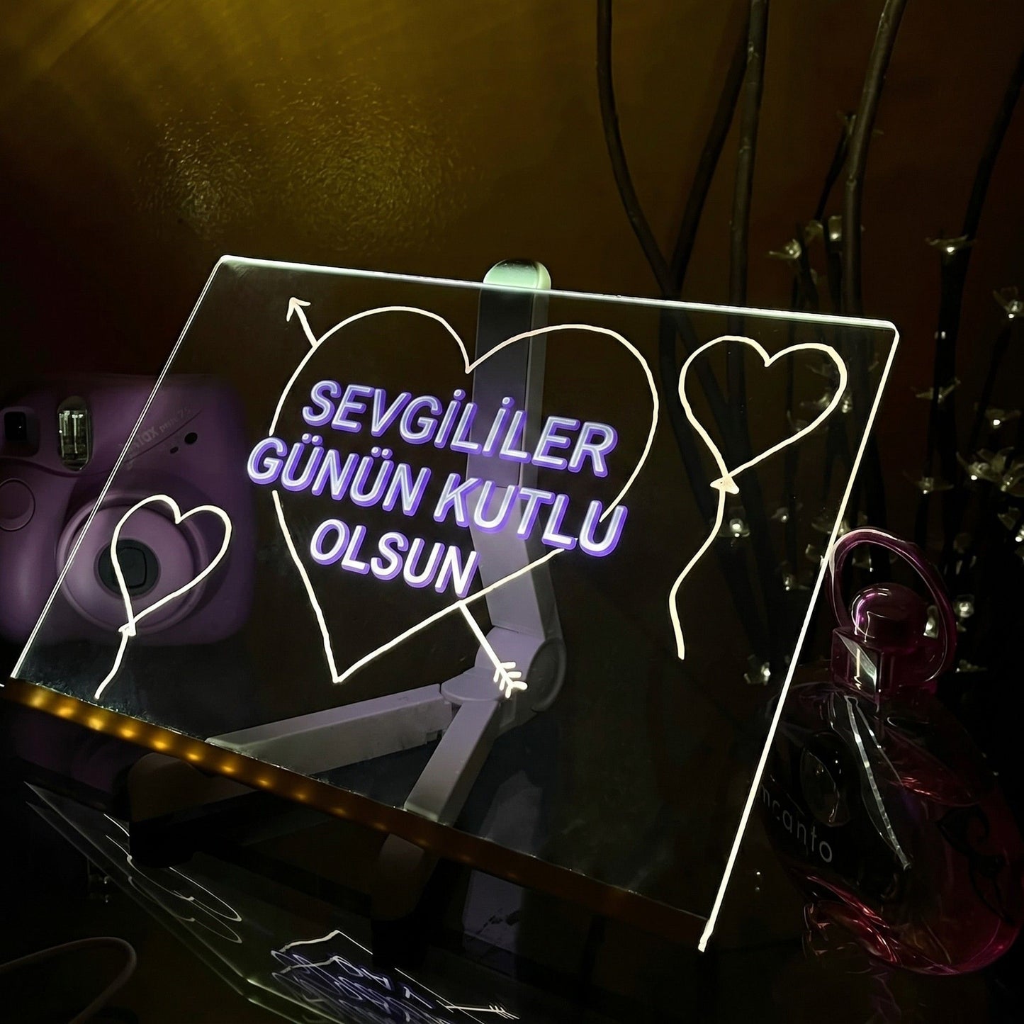 Ayzamila™ - LED Işıklı Yazı ve Çizim Panosu 20x20 Cm